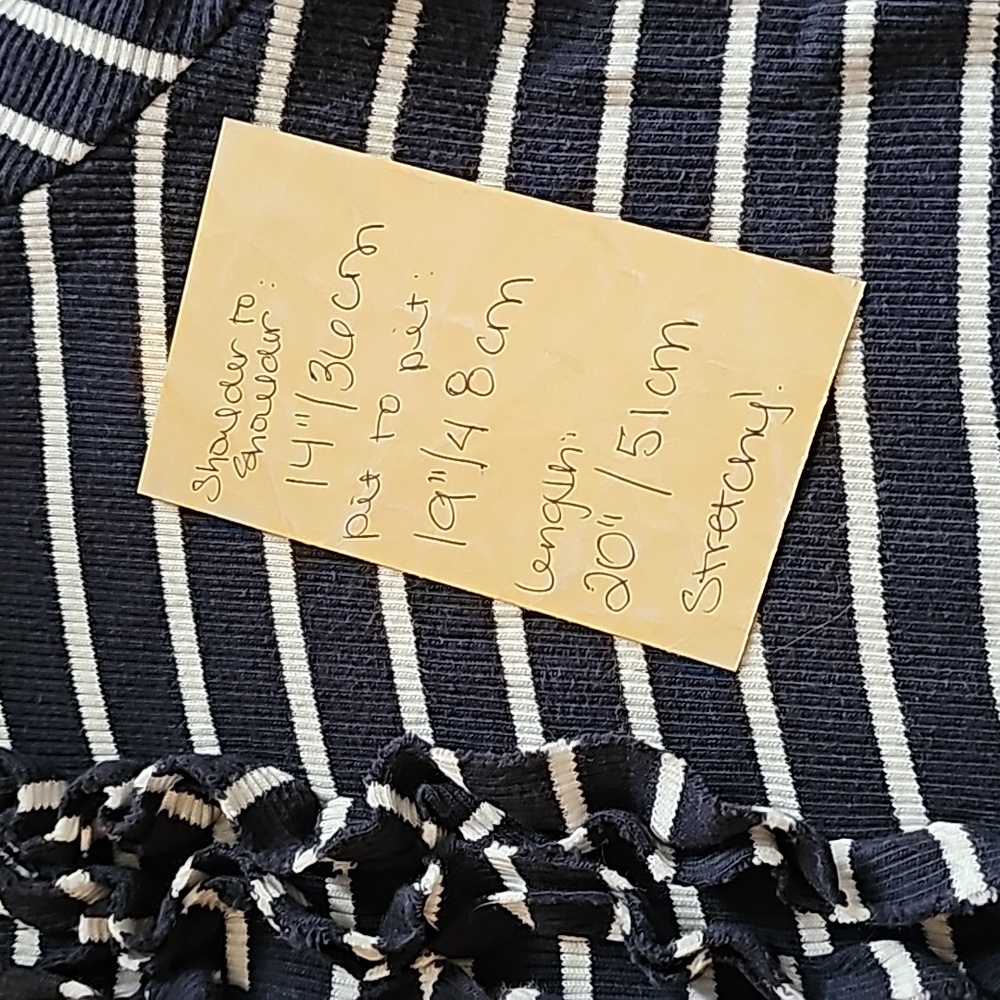 Pendleton MP navy blue/white striped ruffled cardigan - Picture 15 of 15